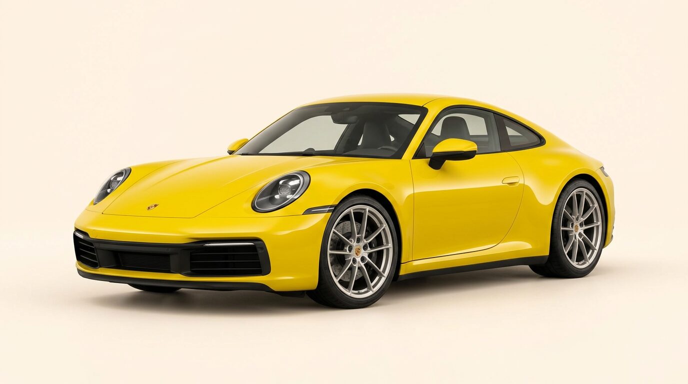 Yellow Porsche 911 Carrera sports car